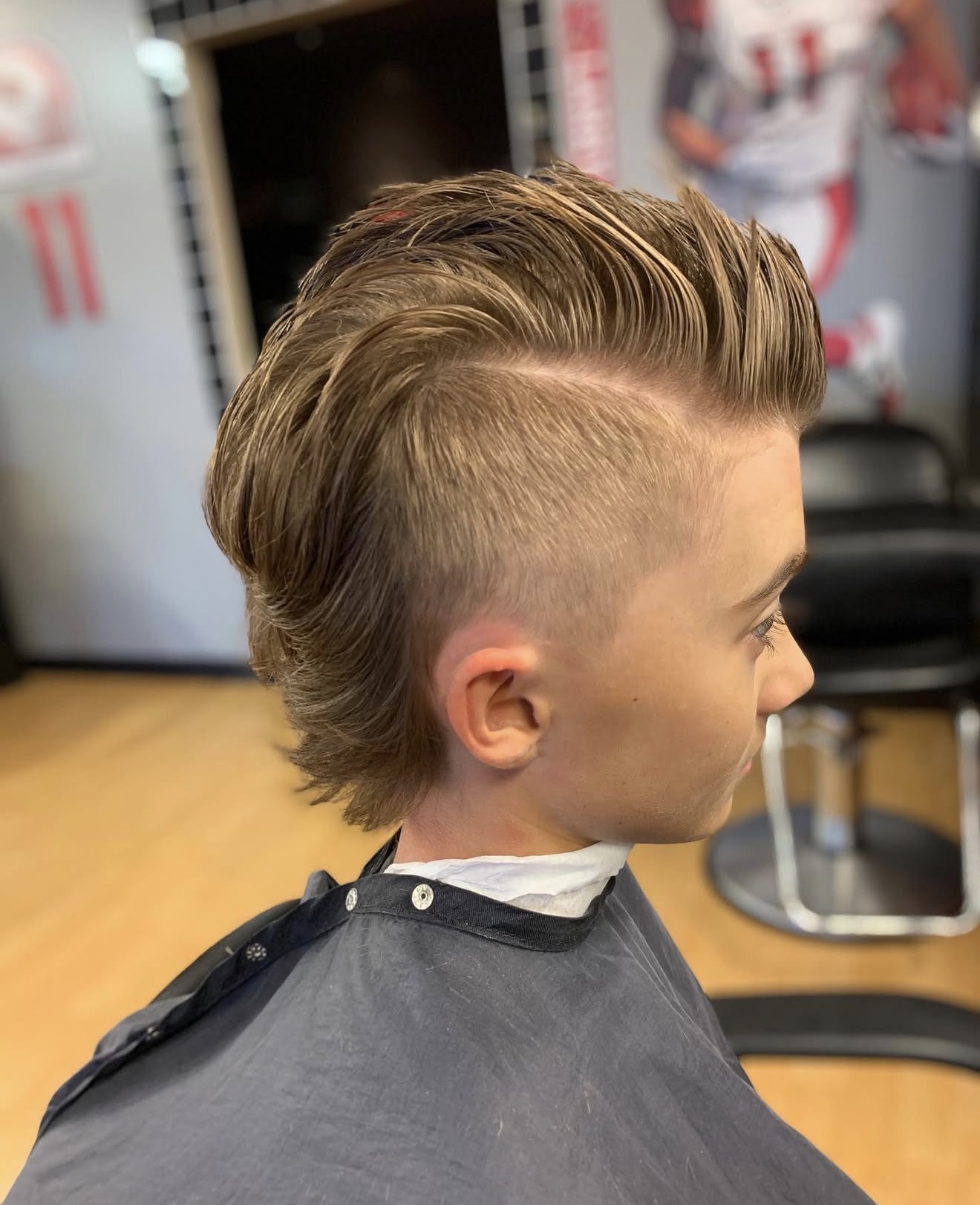 Kid's textured comb-over fade by Kay